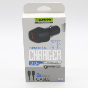 Soffany SY-682 38W USB-C to LIGHTNING Araç Şarj Seti